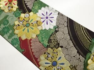 雪輪文に花・吉祥文模様織出し袋帯